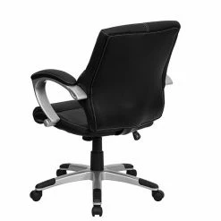 Emma+Oliver Emma And Oliver Mid-Back Black LeatherSoft Contemporary Swivel Manager's Office Chair - Arms 7 Emma+Oliver Emma And Oliver Mid-Back Black LeatherSoft Contemporary Swivel Manager's Office Chair - Arms -Emma+Oliver shop unnamed file 5807