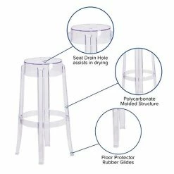 Emma+Oliver Emma And Oliver 29.75"H Transparent Barstool -Emma+Oliver shop unnamed file 5822