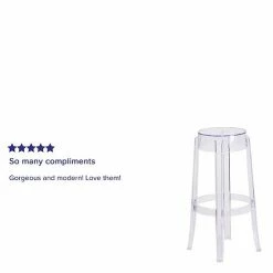 Emma+Oliver Emma And Oliver 29.75"H Transparent Barstool -Emma+Oliver shop unnamed file 5824