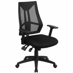 Emma+Oliver Emma And Oliver High Back Black Mesh Multifunction Ergonomic Task Office Chair With Arms
