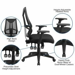 Emma+Oliver Emma And Oliver High Back Black Mesh Multifunction Ergonomic Task Office Chair With Arms -Emma+Oliver shop unnamed file 5832