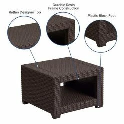 Emma+Oliver Emma And Oliver Chocolate Brown Faux Rattan End Table 2 Emma+Oliver Emma And Oliver Chocolate Brown Faux Rattan End Table -Emma+Oliver shop unnamed file 5846
