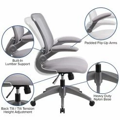 Emma+Oliver Emma And Oliver Mid-Back Gray Mesh Swivel Ergonomic Task Office Chair With Gray Frame 2 Emma+Oliver Emma And Oliver Mid-Back Gray Mesh Swivel Ergonomic Task Office Chair With Gray Frame -Emma+Oliver shop unnamed file 587