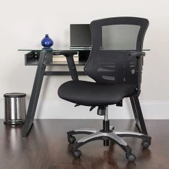Alternative view of Emma+Oliver Emma And Oliver High Back Black Mesh Multifunction Ergonomic Office Chair With Molded Foam Seat
