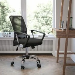 Alternative view of Emma+Oliver Emma And Oliver Mid-Back Black Mesh Swivel Task Office Chair With Lumbar Support Band