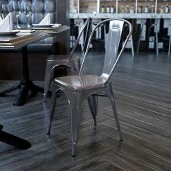 Alternative view of Emma+Oliver Emma And Oliver Clear Coated Metal Indoor Stackable Chair