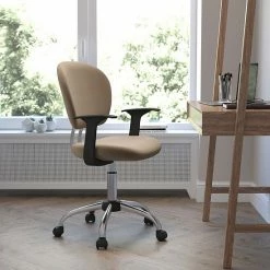 Alternative view of Emma+Oliver Emma And Oliver Mid-Back Coffee Brown Mesh Padded Swivel Task Office Chair With Arms