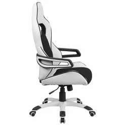Emma+Oliver Emma And Oliver High Back White Vinyl/Black Fabric Executive Swivel Arm Office Chair 8 Emma+Oliver Emma And Oliver High Back White Vinyl/Black Fabric Executive Swivel Arm Office Chair -Emma+Oliver shop unnamed file 5943