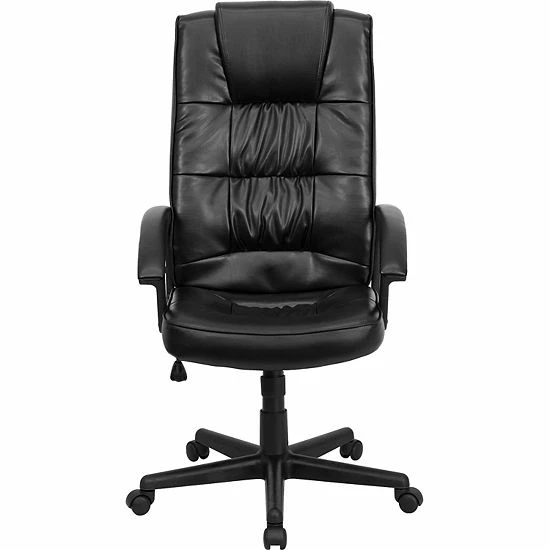 Emma+Oliver Emma And Oliver High Back Black LeatherSoft Soft Ripple Executive Swivel Office Chair - Arms 3 Emma+Oliver Emma And Oliver High Back Black LeatherSoft Soft Ripple Executive Swivel Office Chair - Arms - Image 3