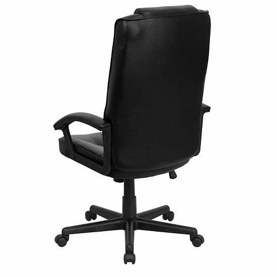 Emma+Oliver Emma And Oliver High Back Black LeatherSoft Soft Ripple Executive Swivel Office Chair - Arms 4 Emma+Oliver Emma And Oliver High Back Black LeatherSoft Soft Ripple Executive Swivel Office Chair - Arms - Image 4