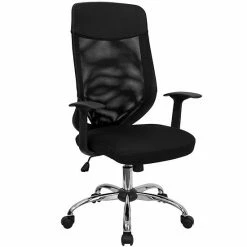 Emma+Oliver Emma And Oliver High Back Black Mesh Executive Swivel Office Chair With Arms