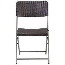 Emma+Oliver Emma And Oliver 2 Pack Brown Rattan Plastic Indoor-Outdoor Patio Folding Chair -Emma+Oliver shop unnamed file 5958