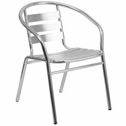 Emma+Oliver Emma And Oliver 31.5" Round Aluminum Table Set With 2 Slat Back Chairs -Emma+Oliver shop unnamed file 5969