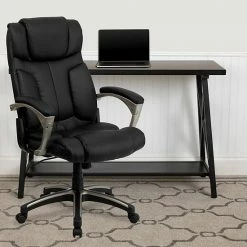 Alternative view of Emma+Oliver Emma And Oliver High Back Folding Black LeatherSoft Executive Swivel Office Chair With Arms