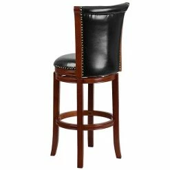 Emma+Oliver Emma And Oliver 30"H Panel Back Dark Chestnut Wood Swivel Barstool -Emma+Oliver shop unnamed file 5988