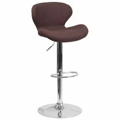 Emma+Oliver Emma And Oliver Red Vinyl Adjustable Height Curved Back Barstool -Emma+Oliver shop unnamed file 6