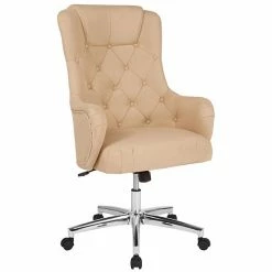 Emma+Oliver Emma And Oliver Diamond Patterned Button Tufted High Back Office Chair In Black Fabric Beige Fabric -Emma+Oliver shop unnamed file 6018