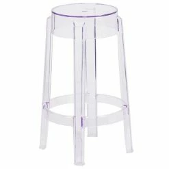 Emma+Oliver Emma And Oliver 25.75"H Transparent Counter Height Stool