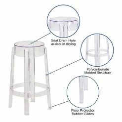 Emma+Oliver Emma And Oliver 25.75"H Transparent Counter Height Stool -Emma+Oliver shop unnamed file 6037