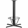 Emma+Oliver Emma And Oliver 33"x33" Cast Iron Bar Table X-Base With 4" Dia. Column & Foot Ring
