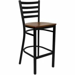 Emma+Oliver Emma And Oliver 30" Round Black Laminate Table Set, 3 Ladder Back Metal Barstools -Emma+Oliver shop unnamed file 6078