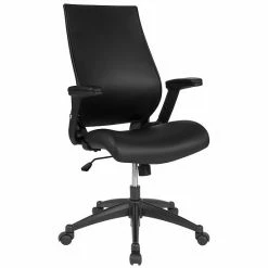 Emma+Oliver Emma And Oliver High Back Black LeatherSoft Executive Molded Foam Seat Swivel Office Chair