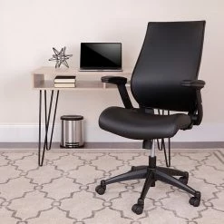 Alternative view of Emma+Oliver Emma And Oliver High Back Black LeatherSoft Executive Molded Foam Seat Swivel Office Chair
