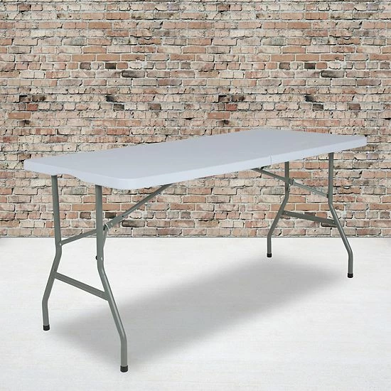 Emma+Oliver Emma and Oliver 4.97-Foot Bi-Fold Granite White Plastic Folding Table with Handle - Event Table Emma+Oliver Emma And Oliver 4.97-Foot Bi-Fold Granite White Plastic Folding Table With Handle - Event Table -Emma+Oliver shop unnamed file 609