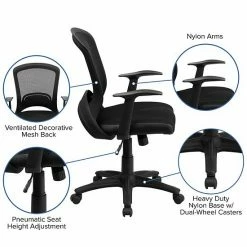 Emma+Oliver Emma And Oliver Mid-Back Designer Black Mesh Swivel Task Office Chair With Arms 7 Emma+Oliver Emma And Oliver Mid-Back Designer Black Mesh Swivel Task Office Chair With Arms -Emma+Oliver shop unnamed file 6112
