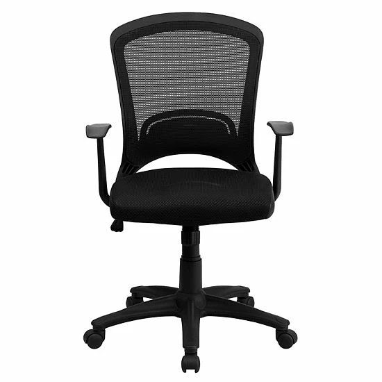Emma+Oliver Emma And Oliver Mid-Back Designer Black Mesh Swivel Task Office Chair With Arms 4 Emma+Oliver Emma And Oliver Mid-Back Designer Black Mesh Swivel Task Office Chair With Arms - Image 4