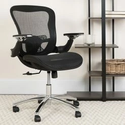 Alternative view of Emma+Oliver Emma And Oliver Mid-Back Transparent Black Mesh Synchro-Tilt Swivel Ergonomic Office Chair