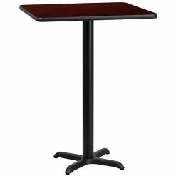 Emma+Oliver Emma And Oliver 30" Square Walnut Laminate Bar Table Top-22"x22" Base Mahogany 9 Emma+Oliver Emma And Oliver 30" Square Walnut Laminate Bar Table Top-22"x22" Base Mahogany -Emma+Oliver shop unnamed file 6150