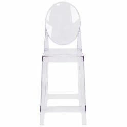 Emma+Oliver Emma And Oliver Ghost Counter Stool With Oval Back In Transparent Crystal -Emma+Oliver shop unnamed file 6154