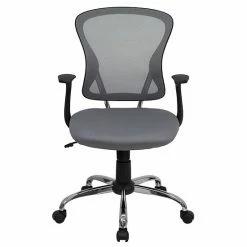 Emma+Oliver Emma And Oliver Mid-Back Orange Mesh Swivel Task Office Chair With Chrome Base And Arms Gray -Emma+Oliver shop unnamed file 616