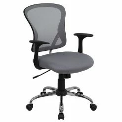 Emma+Oliver Emma And Oliver Mid-Back Orange Mesh Swivel Task Office Chair With Chrome Base And Arms Gray -Emma+Oliver shop unnamed file 618