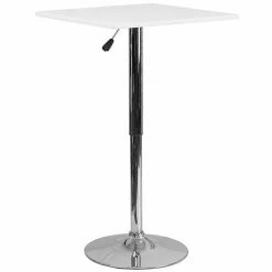 Emma+Oliver Emma And Oliver 23.75" Square 33" - 40.5" Adjustable Height White Wood Table