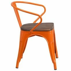 Emma+Oliver Emma And Oliver Orange Metal Chair With Wood Seat And Arms Red 10 Emma+Oliver Emma And Oliver Orange Metal Chair With Wood Seat And Arms Red -Emma+Oliver shop unnamed file 6190