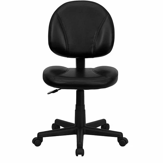 Emma+Oliver Emma And Oliver Mid-Back Black LeatherSoft Ergonomic Task Office Chair - Back Depth Adjustment 4 Emma+Oliver Emma And Oliver Mid-Back Black LeatherSoft Ergonomic Task Office Chair - Back Depth Adjustment - Image 4