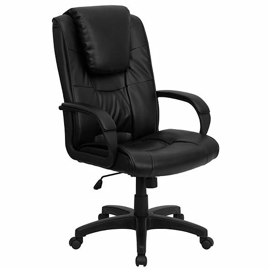 Emma+Oliver Emma And Oliver High Back Black LeatherSoft Oversized Headrest Executive Swivel Office Chair 1 Emma+Oliver Emma And Oliver High Back Black LeatherSoft Oversized Headrest Executive Swivel Office Chair