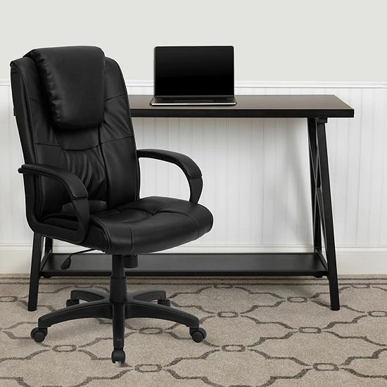 Emma+Oliver Emma And Oliver High Back Black LeatherSoft Oversized Headrest Executive Swivel Office Chair 2 Emma+Oliver Emma And Oliver High Back Black LeatherSoft Oversized Headrest Executive Swivel Office Chair - Image 2