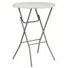 Emma+Oliver Emma And Oliver 2.63-Foot Round Granite White Plastic Bar Height Folding Event Table