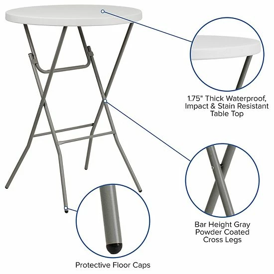 Emma+Oliver Emma and Oliver 2.63-Foot Round Granite White Plastic Bar Height Folding Event Table Emma+Oliver Emma And Oliver 2.63-Foot Round Granite White Plastic Bar Height Folding Event Table -Emma+Oliver shop unnamed file 6238