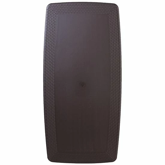 Emma+Oliver Emma and Oliver 5.62-Foot Brown Rattan Indoor-Outdoor Plastic Folding Table with Umbrella Hole Emma+Oliver Emma And Oliver 5.62-Foot Brown Rattan Indoor-Outdoor Plastic Folding Table With Umbrella Hole -Emma+Oliver shop unnamed file 6248