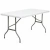 Emma+Oliver Emma And Oliver 5-Foot Granite White Plastic Folding Table - Banquet / Event Folding Table