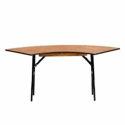 Emma+Oliver Emma And Oliver 5.5 Ft. X 2 Ft. Serpentine Wood Folding Banquet Event Table