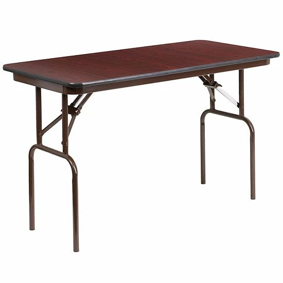 Emma+Oliver Emma And Oliver 4-Foot Mahogany Melamine Laminate Folding Banquet Table 1 Emma+Oliver Emma And Oliver 4-Foot Mahogany Melamine Laminate Folding Banquet Table