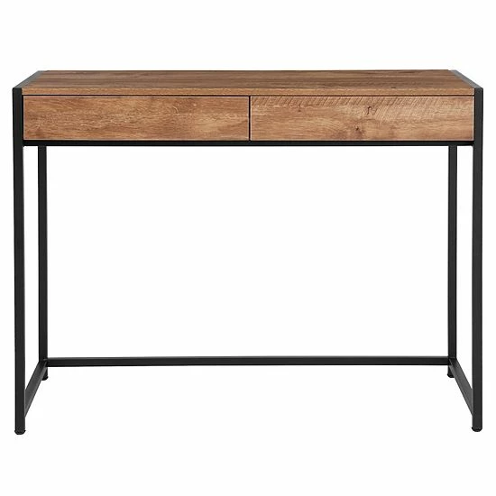 Emma+Oliver Emma And Oliver Computer Desk With Two Long Drawers In Rustic Wood Grain Finish 4 Emma+Oliver Emma And Oliver Computer Desk With Two Long Drawers In Rustic Wood Grain Finish - Image 4