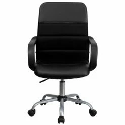 Emma+Oliver Emma And Oliver Mid-Back Black LeatherSoft And Mesh Swivel Task Office Chair With Arms -Emma+Oliver shop unnamed file 627