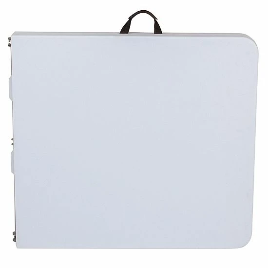 Emma+Oliver Emma And Oliver 5-Foot Height Adjustable Bi-Fold Granite White Plastic Folding Table With Handle 3 Emma+Oliver Emma And Oliver 5-Foot Height Adjustable Bi-Fold Granite White Plastic Folding Table With Handle - Image 3