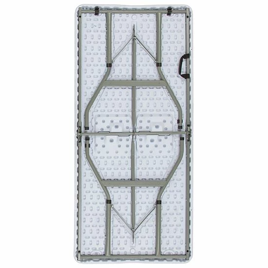Emma+Oliver Emma And Oliver 5-Foot Height Adjustable Bi-Fold Granite White Plastic Folding Table With Handle 5 Emma+Oliver Emma And Oliver 5-Foot Height Adjustable Bi-Fold Granite White Plastic Folding Table With Handle - Image 5